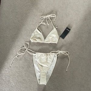 Cream triangle bikini set